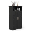 Bathroom Floor Cabinet with 2 Doors and 2 Adjustable Shelves for Bathroom-Black
