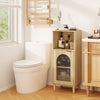 Bathroom Floor Cabinet with Adjustable Shelf for Hallway Living Room-Natural