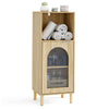 Bathroom Floor Cabinet with Adjustable Shelf for Hallway Living Room-Natural