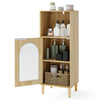 Bathroom Floor Cabinet with Adjustable Shelf for Hallway Living Room-Natural