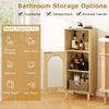 Bathroom Floor Cabinet with Adjustable Shelf for Hallway Living Room-Natural