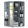 Bathroom Medicine Cabinet with Mirror with 3 Adjustable Shelves-Grey