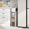 4-Tier Bathroom Storage Cabinet with 2 Drawers and Tissue Box-White