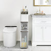 4-Tier Bathroom Storage Cabinet with 2 Drawers and Tissue Box-White