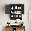 Bathroom Wall Cabinet with 2 Doors and 3-Position Adjustable Shelf-Black