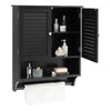 Bathroom Wall Cabinet with 2 Doors and 3-Position Adjustable Shelf-Black