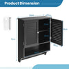 Bathroom Wall Cabinet with 2 Doors and 3-Position Adjustable Shelf-Black