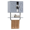 Bathroom Wall Cabinet with Double Door and Open Shelf and Towel Rack-Grey