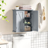 Bathroom Wall Cabinet with 2 Doors and Adjustable Shelves-Grey