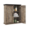 Bathroom Wall Cabinet with 2 Doors and Adjustable Shelves-Rustic Brown