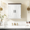 Bathroom Wall Cabinet with 2 Doors and Adjustable Shelves-White
