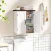 Bathroom Wall Cabinet with 2 Doors and Adjustable Shelves-White