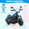 6V Kids Ride On Motorcycle with Training Wheels and Headlight for Toddlers-Navy