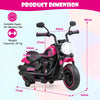 6V Kids Ride On Motorcycle with Training Wheels and Headlight for Toddlers-Pink