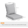 Outsunny Seat and Back Padded Cushion Set, CUSHION ONLY - Light Grey