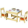 Children's Table and Chair Set with Storage Boxes-Beige
