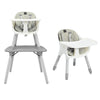 convertible Baby High Chair with 2-Position Removable Tray-Grey
