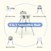 convertible Baby High Chair with 2-Position Removable Tray-Grey