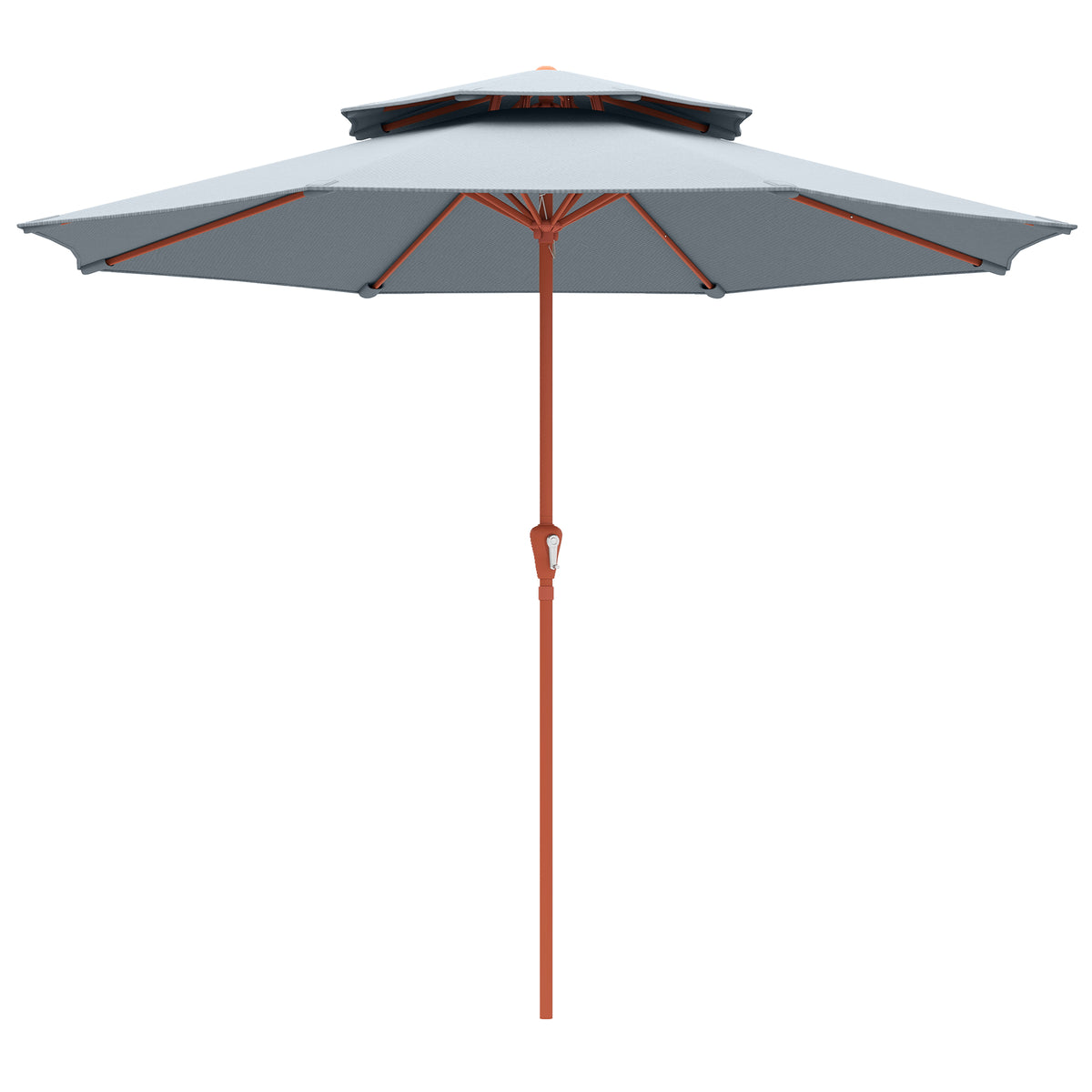 Outsunny 2.7 m Garden Parasol in Light Grey