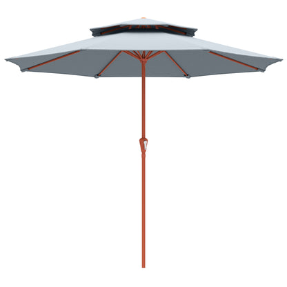 Outsunny 2.7 m Garden Parasol in Light Grey