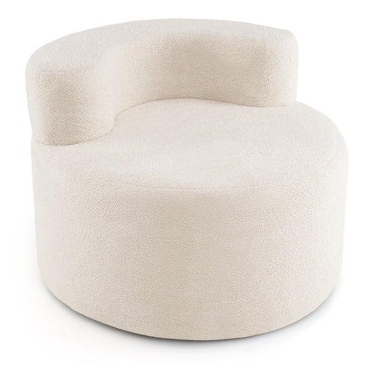 Bean Bag Chair with soft teddy fleece and curved backrest in white