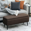 HOMCOM Linen-Look 92 x 31cm Storage Ottoman - Dark Brown
