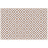 Outsunny Reversible Outdoor RV Rug, Patio Floor Mat, 274 x 182 cm Plastic Straw Rug for Garden, terrace, Beach, Camping, Coffee & White