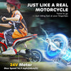 HOMCOM 24V Electric Motorbike with Twist Grip Throttle, Music, Horn, 12