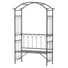 Outsunny Garden Metal Frame Bench W/Arch for Various Climbing Plant, 115Lx50Wx203H cm-Black