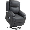 HOMCOM Riser and Recliner Chair with Massage, Heat, Power Lift Recliner Chair for Elderly with Remote Control, Extended Footrest, Dual Side Pockets, Overstuffed Electric Reclining Armchair, Dark Grey