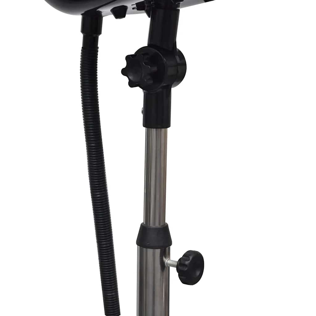 The hair care basin adjustment knobs on the metal pole and the attached flexible hose
