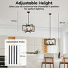 6-Light Black Farmhouse Chandelier with Adjustable Height-Black