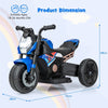 6V Kids Ride-on Motorcycle with 2-wheel/3-wheel Conversion & Detachable Training Wheels-Blue
