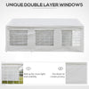 Outsunny 6m x 3m Garden Gazebo Marquee Wedding Shelter Level 4 Wind Protection, White