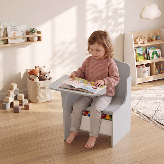 AIYAPLAY Kids Table and Chair Set in Grey