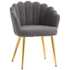 HOMCOM Lounge Chair Petal-Back Armchair Metal Metal Legs for Living Room Bedroom, Grey