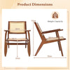 Boho Rattan Accent Chair with Solid Bamboo Wood-Walnut