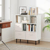3-Tier Bookcase with 3 Removable Folding Fabric Drawers-White