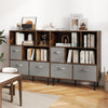 3-Tier Bookcase with 3 Removable Folding Fabric Drawers-Rustic Brown