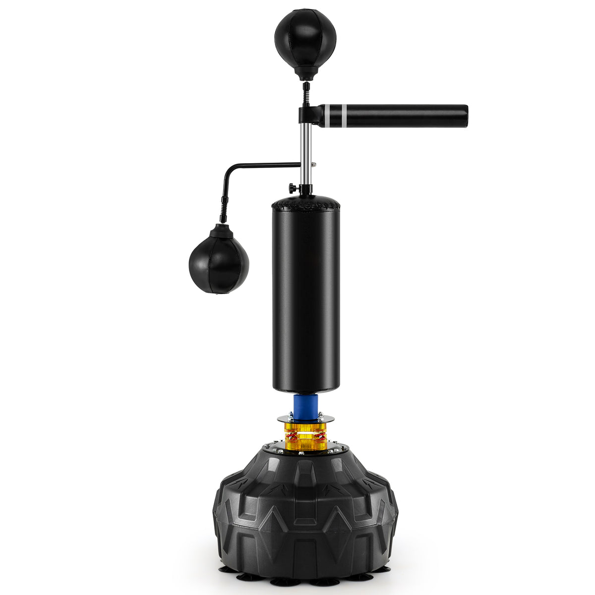 Boxing Speed Trainer freestanding 360 degree spinning bar with a black base and adjustable height