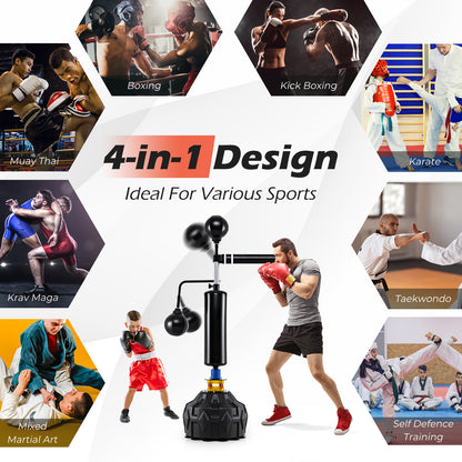 Collage of different combat sports including boxing, karate, and taekwondo
