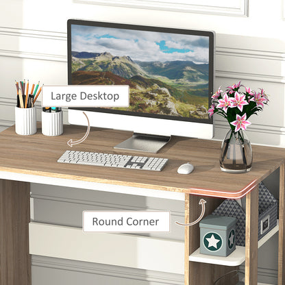 HOMCOM Computer Desk in Oak and White