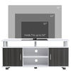 HOMCOM TV Cabinet Unit for TVs up to 50'' with Storage Shelf and Cupboards, Living Room Entertainment Center Media Console, Grey and White