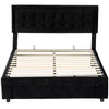 HOMCOM King Ottoman Bed Frame, Upholstered Bed Frame with Storage Drawer and Adjustable Headboard, 5ft, Black