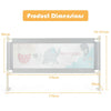 175CM Baby Bed Rail Guard with Double Safety Lock and Adjustable Height-Grey