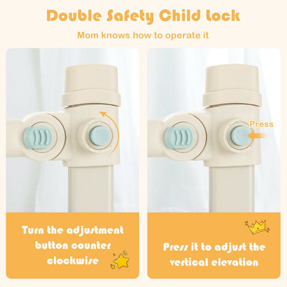 142/175CM Toddler Infant Security Guardrail with Double Lock-Size 2