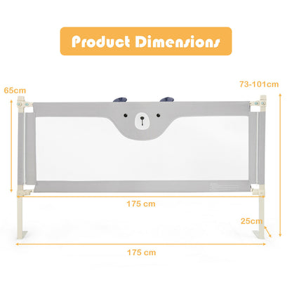142/175CM Toddler Infant Security Guardrail with Double Lock-Size 2