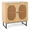 Buffet Cabinet Rattan Storage Cabinet Boho Sideboard-Natural