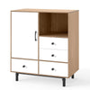 Buffet Sideboard Mid Century Modern Storage Cabinet with 4 Drawers-Natural