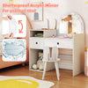Bunny Kids Vanity Table and Chair Set with Lighted Mirror-White